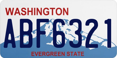 WA license plate ABF6321