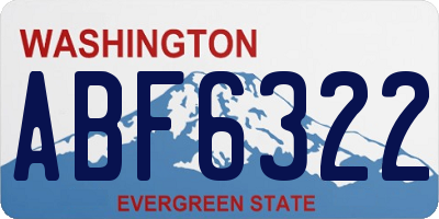WA license plate ABF6322