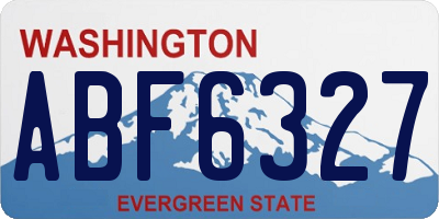 WA license plate ABF6327