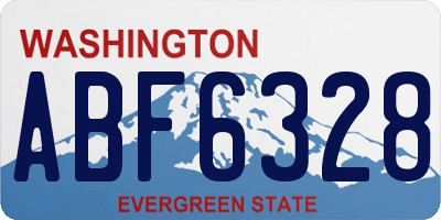 WA license plate ABF6328