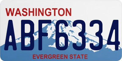 WA license plate ABF6334