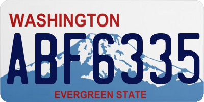 WA license plate ABF6335