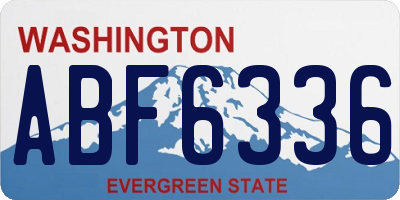 WA license plate ABF6336