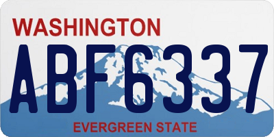 WA license plate ABF6337