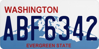 WA license plate ABF6342