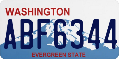 WA license plate ABF6344