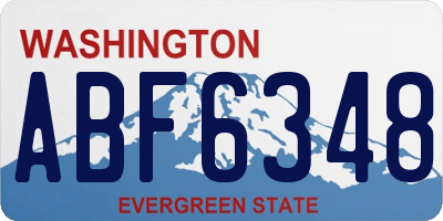 WA license plate ABF6348