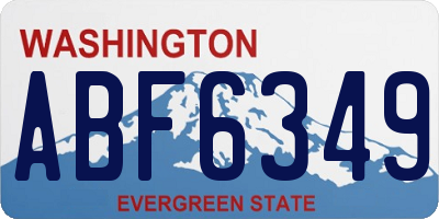 WA license plate ABF6349