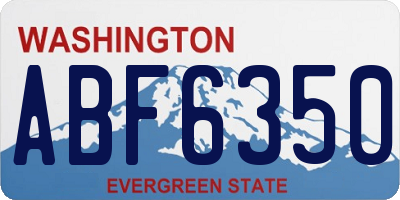 WA license plate ABF6350