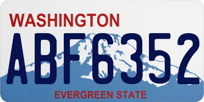 WA license plate ABF6352