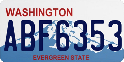 WA license plate ABF6353