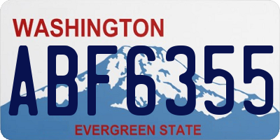 WA license plate ABF6355