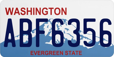 WA license plate ABF6356