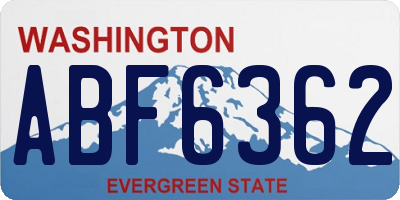 WA license plate ABF6362