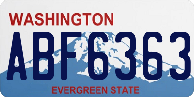 WA license plate ABF6363