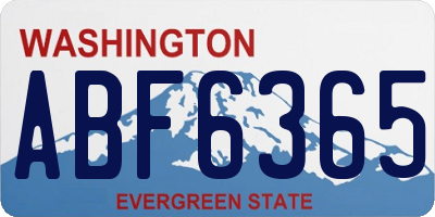WA license plate ABF6365