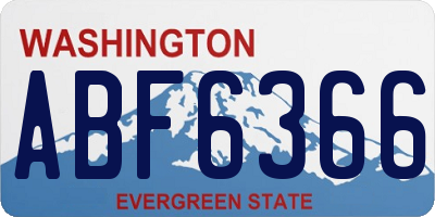 WA license plate ABF6366