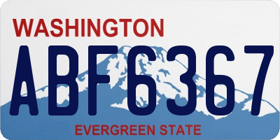 WA license plate ABF6367