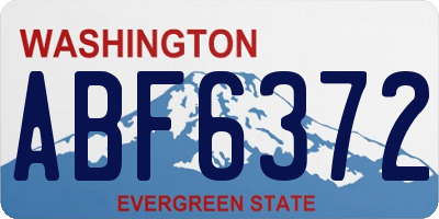WA license plate ABF6372