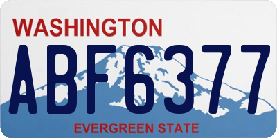 WA license plate ABF6377