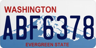 WA license plate ABF6378