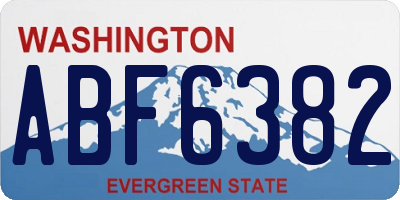 WA license plate ABF6382