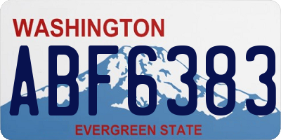 WA license plate ABF6383