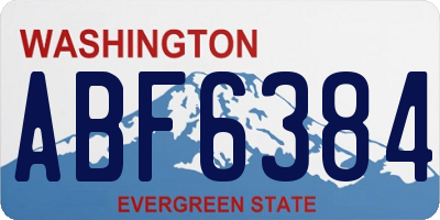 WA license plate ABF6384