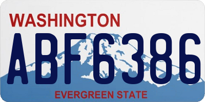 WA license plate ABF6386