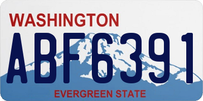 WA license plate ABF6391