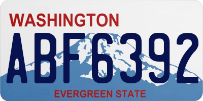 WA license plate ABF6392
