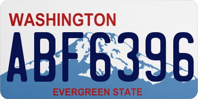 WA license plate ABF6396