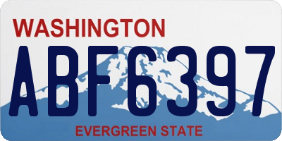 WA license plate ABF6397