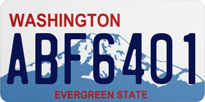 WA license plate ABF6401