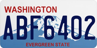 WA license plate ABF6402