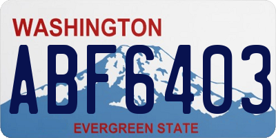 WA license plate ABF6403