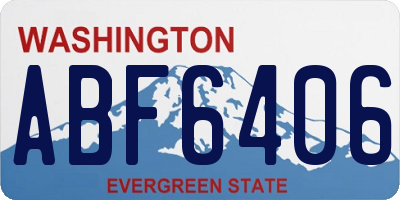 WA license plate ABF6406