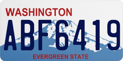 WA license plate ABF6419