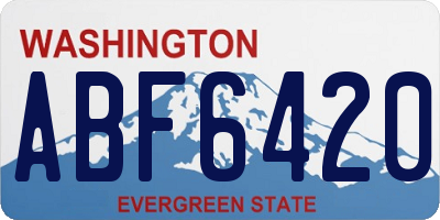 WA license plate ABF6420