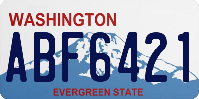 WA license plate ABF6421