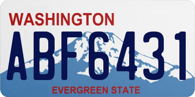 WA license plate ABF6431