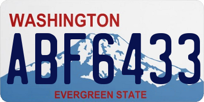 WA license plate ABF6433