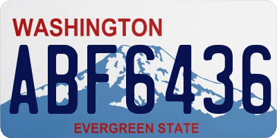 WA license plate ABF6436