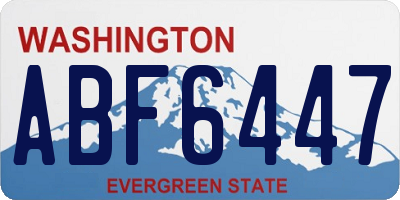 WA license plate ABF6447