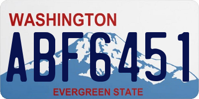 WA license plate ABF6451