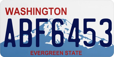 WA license plate ABF6453