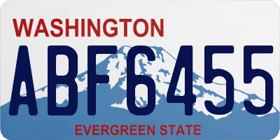 WA license plate ABF6455