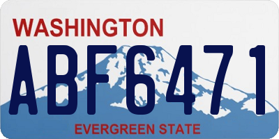 WA license plate ABF6471