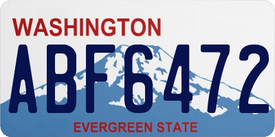 WA license plate ABF6472
