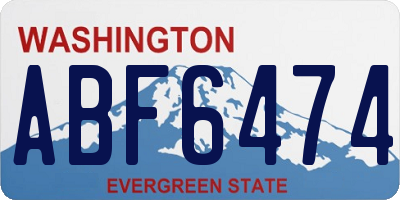 WA license plate ABF6474